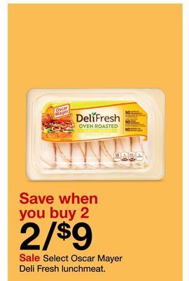 Target Select oscar mayer deli fresh lunchmeat offer