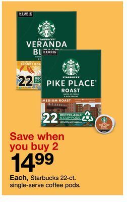 Target Starbucks 22-ct. single-serve coffee pods offer
