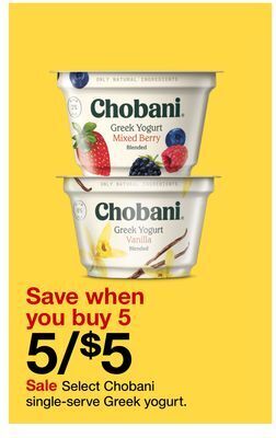 Target Select chobani single-serve greek yogurt offer