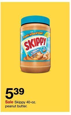 Target Skippy 40-oz. peanut butter offer