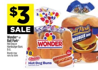 Dollar General Wonder® or ball park® hot dog or hamburger buns offer