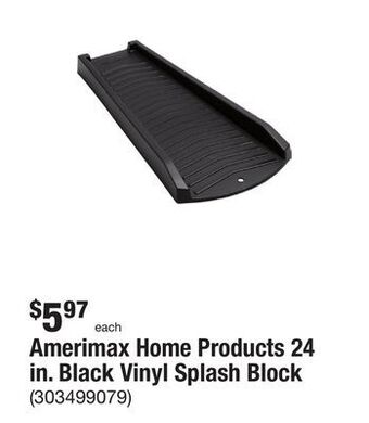 The Home Depot Amerimax home products 24 in. black vinyl splash block offer