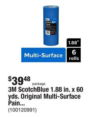 The Home Depot 3m scotchblue 1.88 in. x 60 yds. original multi-surface painter's tape (6-pack) offer
