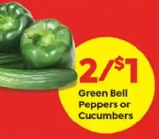Save a Lot Green Bell Peppers Or Cucumbers offer