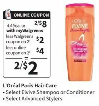 Walgreens L'Oréal Paris Hair Care offer