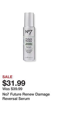 Ulta Beauty No7 future renew damage reversal serum offer