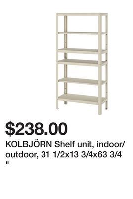 Ikea Kolbjörn shelf unit, indoor/outdoor, 31 1/2x13 3/4x63 3/4 offer