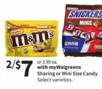 Walgreens Sharing Or Mini Size Candy offer