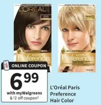 Walgreens L'Oréal Paris Preference Hair Color offer