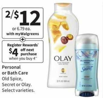 Walgreens Personal Or Bath Care offer
