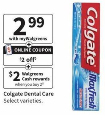 Walgreens Colgate Dental Care offer
