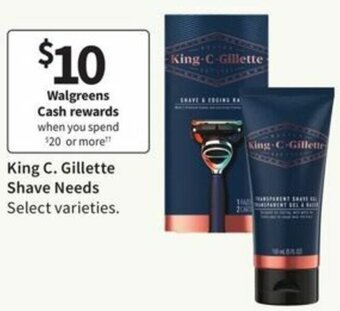 Walgreens King C. Gillette Shave Needs offer