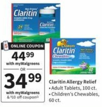 Walgreens Claritin Allergy Relief offer