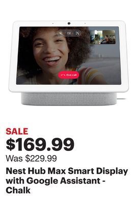 Best Buy Nest hub max smart display with google assistant - chalk offer