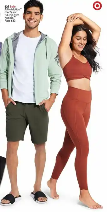 Target All In Motion Men's Soft Full-Zip Gym Hoodie offer