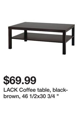 Ikea Lack coffee table, black-brown, 46 1/2x30 3/4 offer