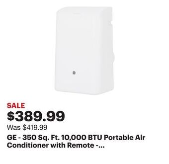 Best Buy Ge - 350 sq. ft. 10,000 btu portable air conditioner with remote - white offer