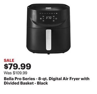 Best Buy Bella pro series - 8-qt. digital air fryer with divided basket - black offer