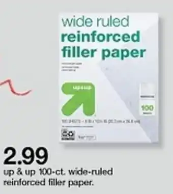 Target Up&Up 100-ct Wide-Ruled Reinforced Filler Paper offer
