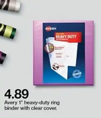 Target Avery 1" Heavy-Duty Ring Binder With Clear Cover offer