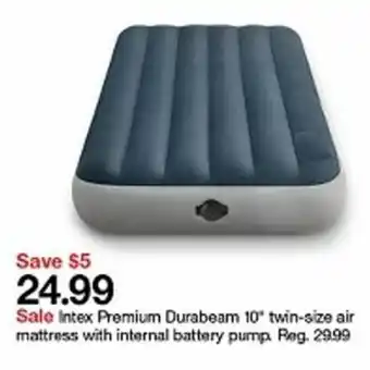Target Intex Premium Durabeam 10" Twin-Size Air Mattress With Internal Battery Pump offer
