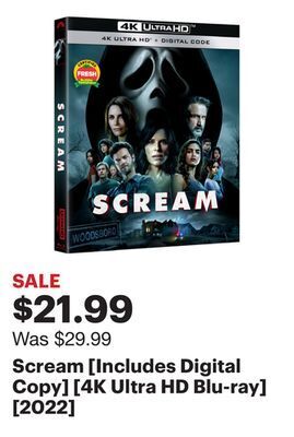 Best Buy Scream [includes digital copy] [4k ultra hd blu-ray] [2022] offer