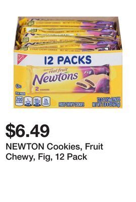 Wegmans Newton cookies, fruit chewy, fig, 12 pack offer