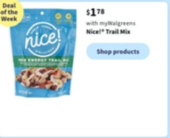 Walgreens Nice® trail mix offer
