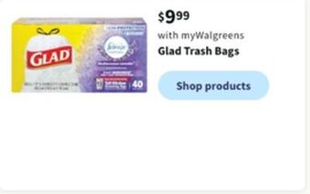Walgreens Glad trash bags offer