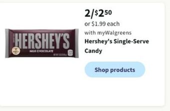 Walgreens Hershey's single-serve candy offer
