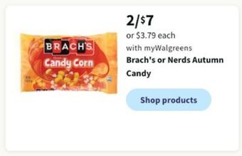 Walgreens Brach's or nerds autumn candy offer