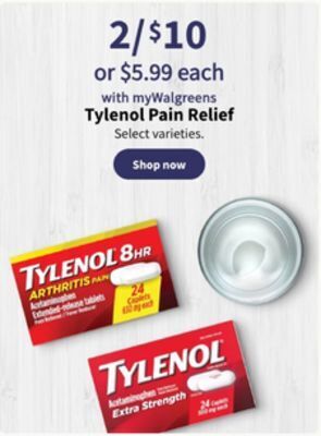 Walgreens Tylenol pain relief offer