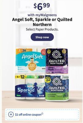 Walgreens Angel soft, sparkle or quilted northern offer