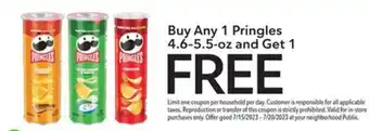 Publix Pringles 4.6-5.5 oz offer