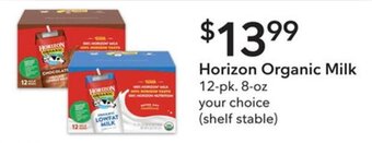 Publix Horizon Organic Milk 12-pk. 8-oz offer