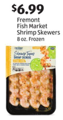 Aldi Fremont fish market shrimp skewers offer