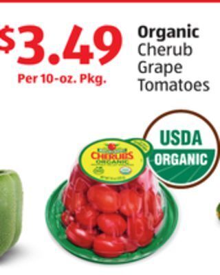 Aldi Organic cherub grape tomatoes offer