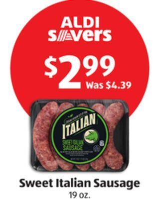 Aldi Sweet italian sausage offer