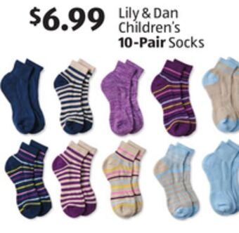 Aldi Lily & dan children's 10-pair socks offer