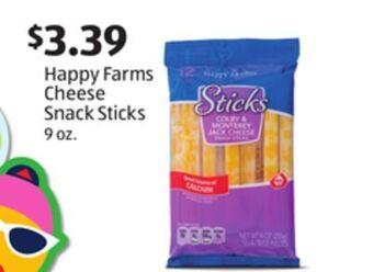 Aldi Happy farms cheese snack sticks offer
