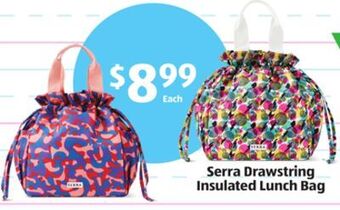 Aldi Serra drawstring insulated lunch bag offer