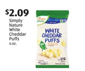 Aldi Simply nature white cheddar puffs offer