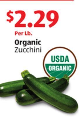 Aldi Organic zucchini offer