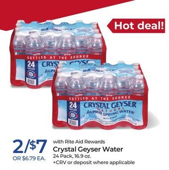 Rite Aid Crystal geyser water offer