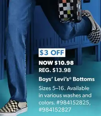 Sam's Club Boys' levi's® bottoms offer