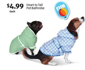 Aldi Heart to tail pet bathrobe offer