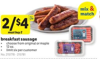 Lidl Breakfast sausage offer