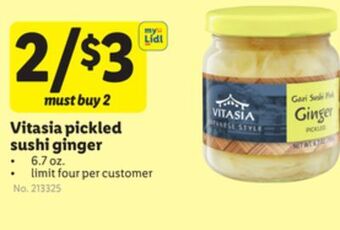 Lidl Vitasia pickled sushi ginger offer