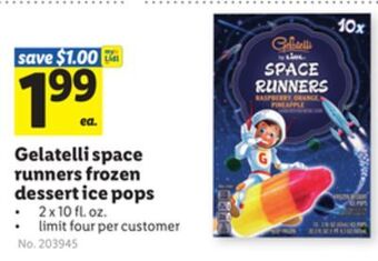 Lidl Gelatelli space runners frozen dessert ice pops offer