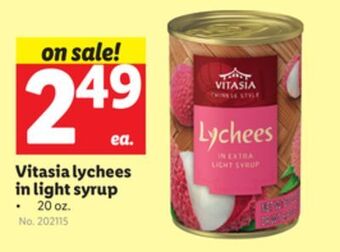 Lidl Vitasia lychees in light syrup offer
